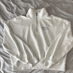 Old Navy Light Gray Half-Zip Mock Neck Sweater